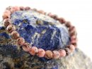 Agate bracelet - faceted spheres 6 mm pink, speckled /8873