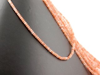 Sunstone strand - faceted lentil 2x3 mm peach, length 39 cm /2185