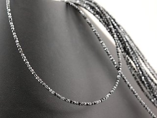 Hematite strand - faceted spheres 2 mm anthracite, length 40 cm /4058