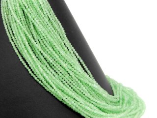Glittering gemstone strand with light green agates