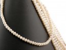 Culture pearl strand - roundish 5x6 mm white, length 39 cm /7333