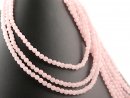 Rose quartz strand - faceted spheres 4 mm pink, length 39...