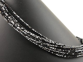 Hematite strand - faceted spheres 3 mm anthracite, length 40 cm /4076