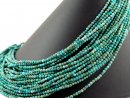 Turquoise strand - faceted spheres 3 mm blue green,...