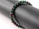 Agate bracelet - faceted spheres 6 mm ruby green /8886