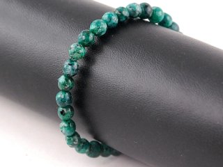 Agate bracelet - faceted spheres 6 mm turquoise green /8869