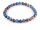 Bracelet - Agate, boules à facettes 6mm bleu et rouge-orange /8877