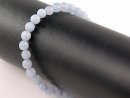 Agate bracelet - faceted spheres 6 mm pastel blue /8872