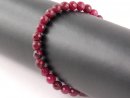 Agate bracelet - faceted spheres 6 mm magenta red /8885