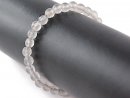 Agate bracelet - faceted spheres 6 mm grey /8867