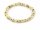 Agate bracelet - faceted spheres 6 mm beige, dotted black /8884