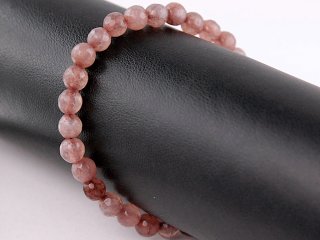 Agate bracelet - faceted spheres 6 mm muted pale blackberry /8880