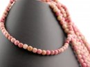Rhodonite strand - faceted spheres 6 mm pink and beige,...