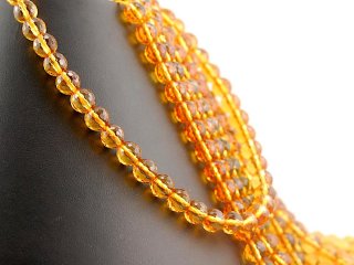 Rock crystal strand - faceted spheres 8 mm orange, length 38.5 cm /4451