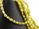 Cordon de perle de culture - baroque 7x10 mm jaune verte,...