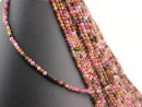 Tourmaline strand - faceted spheres 3 mm multicolor,...