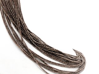 Pierced, faceted, small haematite beads in brown