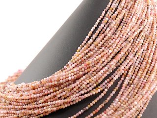 Pink opal strand - faceted spheres 2.5 mm pink, length 39 cm /4133