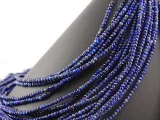 Lapis strand - faceted rondelles 3x4 mm royal blue, length 39 cm /1497