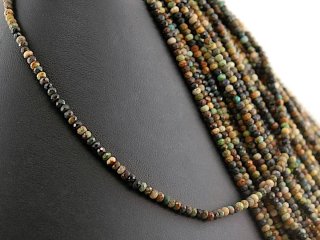 Turquoise strand - faceted rondelle 2x3 mm green brown, length 39.5 cm /1297