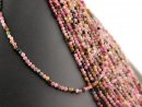 Tourmaline strand - faceted spheres 3 mm multicolor,...