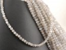 Moonstone strand - faceted spheres 4 mm grey, length 39...