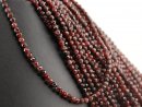 Faceted, pierced, red garnet beads