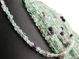 Fluorite strand - faceted discs 3x4 mm green violet, length 37 cm /4388