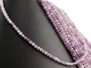 Amethyst strand - faceted spheres 3 mm lilac, length 37.5 cm /4510