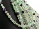 Fluorite strand - faceted discs 5x7 mm green violet,...