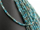 Apatite strand - faceted spheres 3.5 mm blue gray, length...