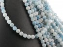 Light blue, pierced, large aquamarine beads