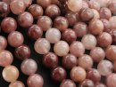 Strawberry quartz strand - spheres 12 mm blackberry and taupe, length 37,5 cm /4725