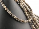 Fossil coral strand - spheres 6 mm grey beige, length...
