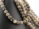Fossil coral strand - spheres 10 mm grey beige, length 39...