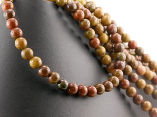 Warring state agate strand - spheres 8 mm red and sand, length 39 cm /5311