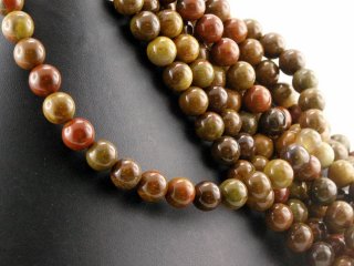 Warring state agate strand - spheres 10 mm red and sand, length 39 cm /5312