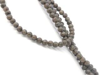 Cordon - Feldspaths, ronde 8 mm, gris, longueur 38 cm /5304