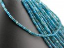 Apatite strand - faceted rondelle 3x4 mm blue, length...