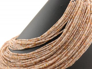 Pink opal strand - faceted rondelle 2x3 mm pink, length 39 cm /1789
