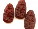Pendant - carnelian, buddha, frosted dark red, 22x44 mm...