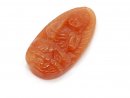 Pendant - calcite, buddha, orange red, 22x43 mm /B052
