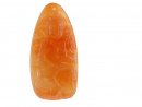 Pendant - calcite, buddha, red orange, 22x43 mm /B049