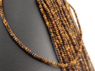 Tiger eye strand - faceted lentil cut 2x3 mm gold brown, length 39 cm /5046