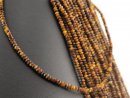 Tiger eye strand - faceted lentil cut 2x3 mm gold brown,...