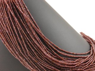 Garnet strand - faceted rondelles, 2x3 mm , redbrown /2316