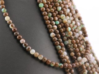 Chrysoprase strand - round 4 mm brown and green, length 39 cm /4020