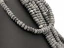 Lace agate strand - rondelle 5x8 mm grey patterned, 38.5...