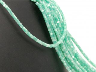 Nacre strand - tube 3x4 mm sea green shimmering, length 40 cm /5358