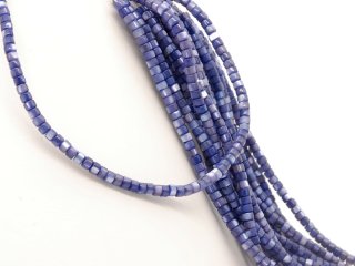 Nacre strand - tube 3x4 mm blue shimmering, length 40 cm /5349